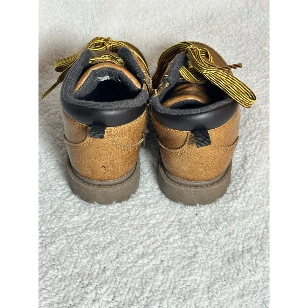 Carter’s Tan Leather Ankle Boots Boy’s Size 11M Laces And Zip Work Boots